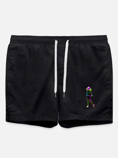 Colourful golfer - Swim Trunks - black