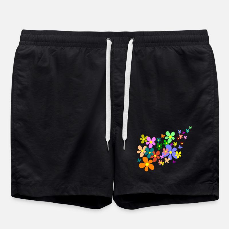 spring flowers - Swim Trunks - black