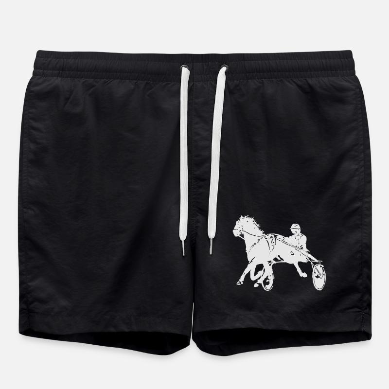 Trotting Horse Racing - Swim Trunks - black