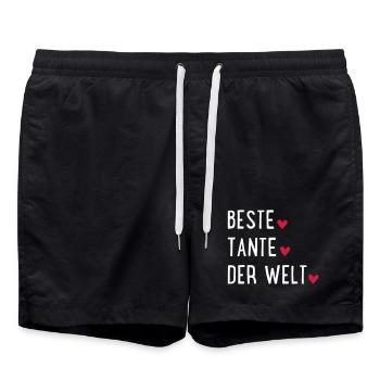 Beste Tante der Welt - Badeshorts - Schwarz - Vorne - AI Model Male 185 light (185cm)