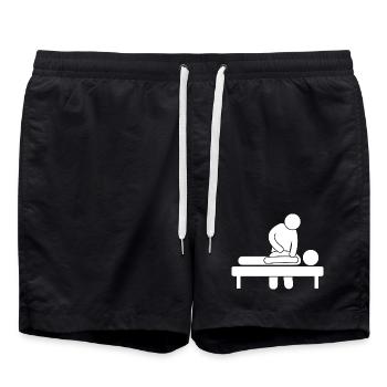 Physiothérapeute kinésithérape - Short de bain - noir - Devant - AI Model Male 185 light (185cm)