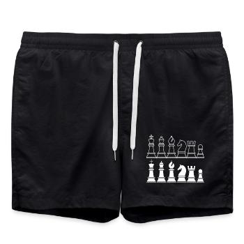 Schach Königliches Spiel - Badeshorts - Schwarz - Vorne - AI Model Male 185 light (185cm)