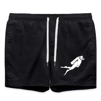 Diver sea underwater icon icon illustration - Swim Trunks - black - Front - AI Model Male 185 light (185cm)