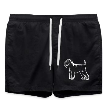 Schnauzer "Black Edition" - Badeshorts - Schwarz - Vorne - AI Model Male 185 light (185cm)