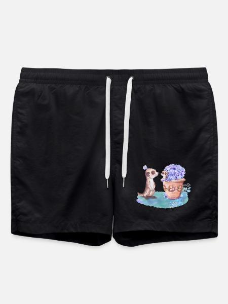 Erdmännchen - Badeshorts - Schwarz