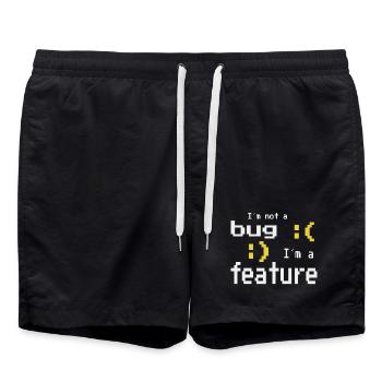 I'm not a bug - I'm a feature! - Badeshorts - Schwarz - Vorne - AI Model Male 185 light (185cm)