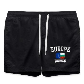 Europe Bulgaria Brush Flag - Swim Trunks - black - Front - AI Model Male 185 light (185cm)