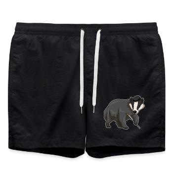 Dachs Maler Pinsel Malen - Badeshorts - Schwarz - Vorne - AI Model Male 185 light (185cm)