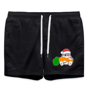 Hase Weihnachten Karotte - Badeshorts - Schwarz - Vorne - AI Model Male 185 light (185cm)