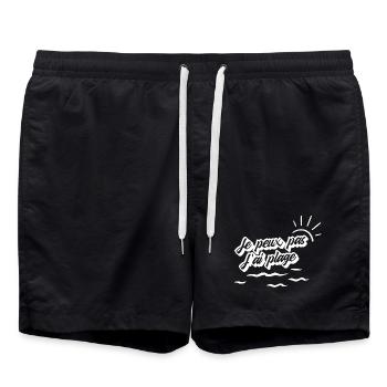 Je peux pas j'ai plage - Short de bain - noir - Devant - AI Model Male 185 light (185cm)