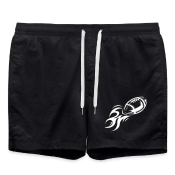 Football Américain Symbole Feu Balle Lancer Vol - Short de bain - noir - Devant - AI Model Male 185 light (185cm)