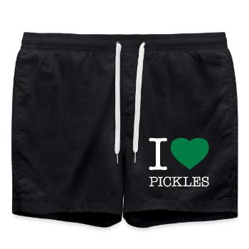 I LOVE PICKLES - Badeshorts - Schwarz - Vorne - AI Model Male 185 light (185cm)