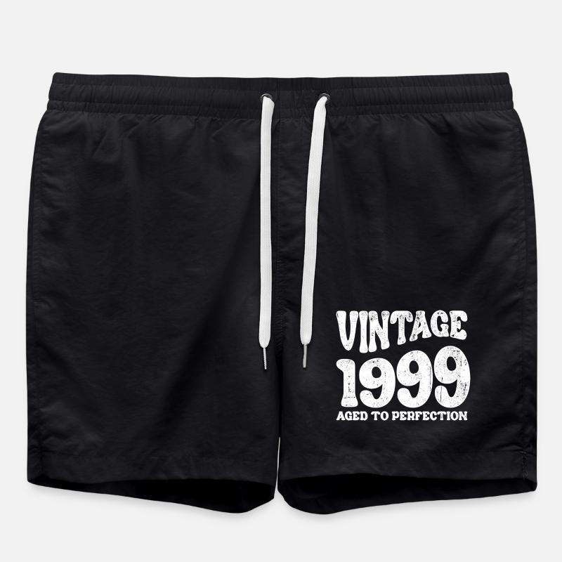 Vintage 1990 Aged to Perfection - Swim Trunks - black