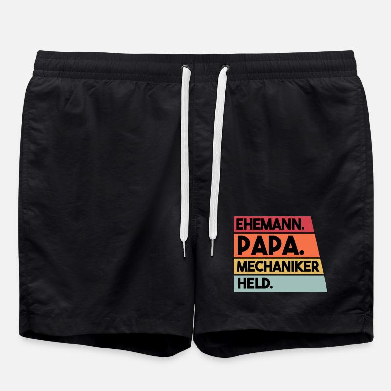 Ehemann Papa Mechaniker Held - Badeshorts - Schwarz