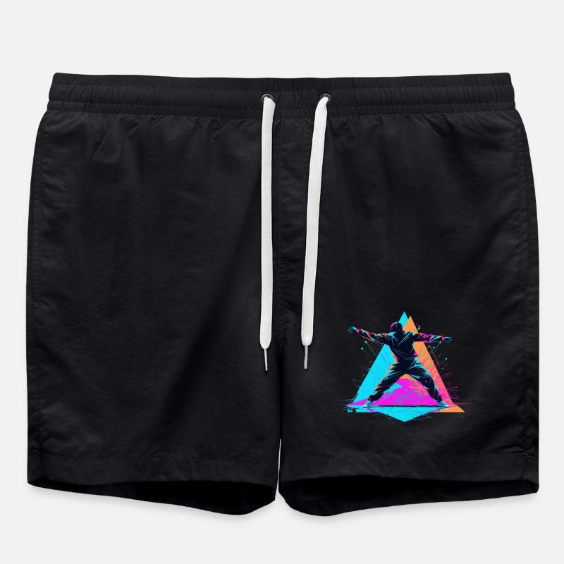 Breakdance Couleurs Rétro - Short de bain - noir