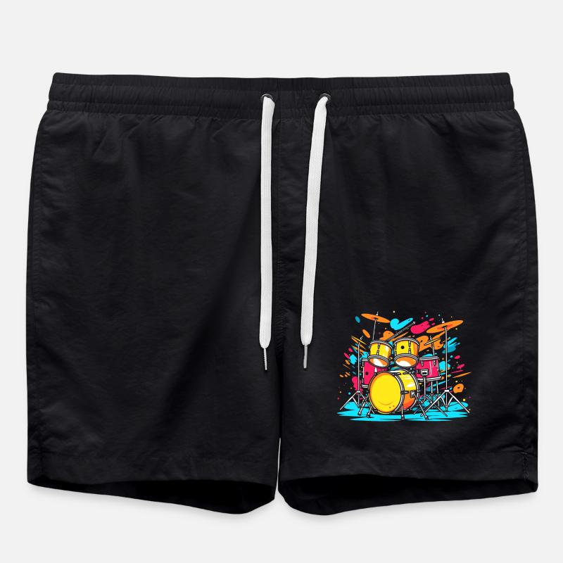 Drum Portrait - Swim Trunks - black