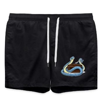 Schlange Kuchen - Badeshorts - Schwarz - Vorne - AI Model Male 185 light (185cm)