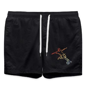 Soccer Player Vintage Look - Swim Trunks - black - Front - AI Model Male 185 light (185cm)