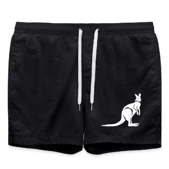 Icône d’illustration du logo animal kangourou d’Australie - Short de bain - noir - Devant - AI Model Male 185 light (185cm)