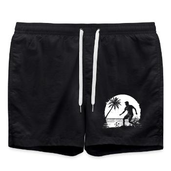 Soccer Boy Drawing - Swim Trunks - black - Front - AI Model Male 185 light (185cm)