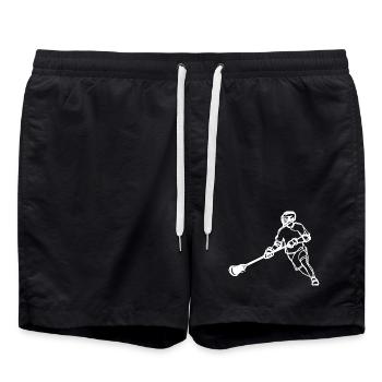 Lacrosse Players - Swim Trunks - black - Front - AI Model Male 185 light (185cm)
