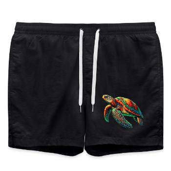 Tortue marine - Short de bain - noir - Devant - AI Model Male 185 light (185cm)