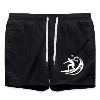 Surfing Logo - Swim Trunks - black - Front - AI Model Male 185 light (185cm)