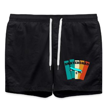 Skateboard - Badeshorts - Schwarz - Vorne - AI Model Male 185 light (185cm)