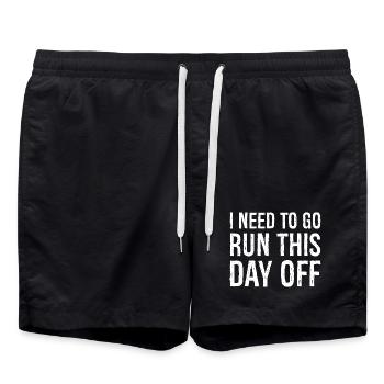 I need to go run this day off - Swim Trunks - black - Front - AI Model Male 185 light (185cm)