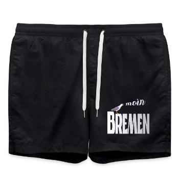 Bremen Möwe & Moin Design - Badeshorts - Schwarz - Vorne - AI Model Male 185 light (185cm)
