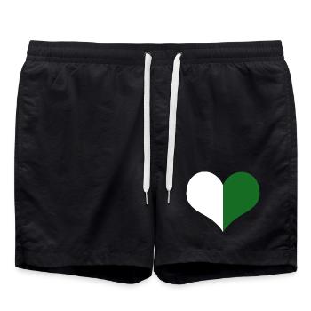 A heart for Saxony white green - Swim Trunks - black - Front - AI Model Male 185 light (185cm)