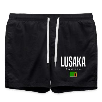 Lusaka Sambia - Badeshorts - Schwarz - Vorne - AI Model Male 185 light (185cm)