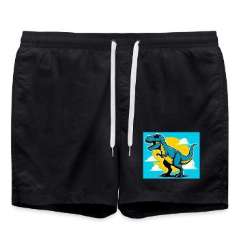 dinosaure - Short de bain - noir - Devant - AI Model Male 185 light (185cm)