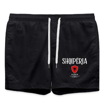 Fierté albanaise, drapeau albanais - Short de bain - noir - Devant - AI Model Male 185 light (185cm)