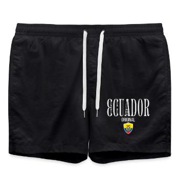 Drapeau équatorien, fier équatorien - Short de bain - noir - Devant - AI Model Male 185 light (185cm)