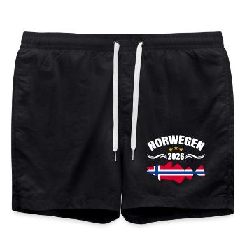Voyage de pêche en Norvège 2026 - Short de bain - noir - Devant - AI Model Male 185 light (185cm)