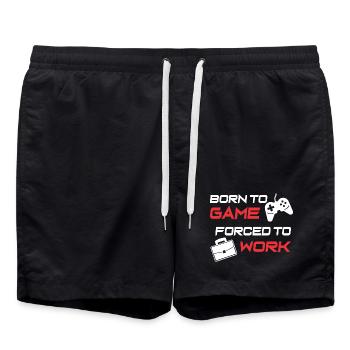 Gamer Work Ethic Graphic Tee - Swim Trunks - black - Front - AI Model Male 185 light (185cm)