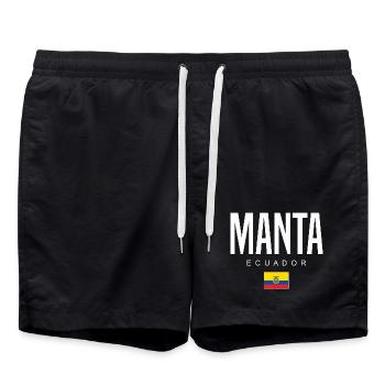 Manta Ecuador Ecuadorianer - Badeshorts - Schwarz - Vorne - AI Model Male 185 light (185cm)