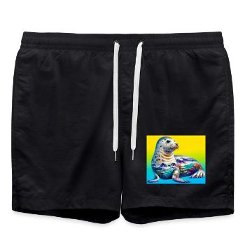 Phoque - Short de bain - noir - Devant - AI Model Male 185 light (185cm)