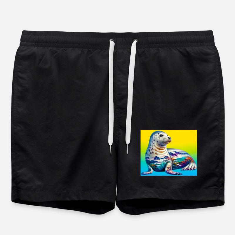 seal - Swim Trunks - black