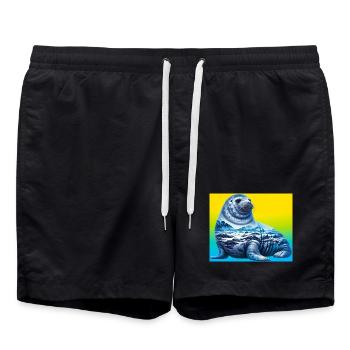 Siegel - Badeshorts - Schwarz - Vorne - AI Model Male 185 light (185cm)