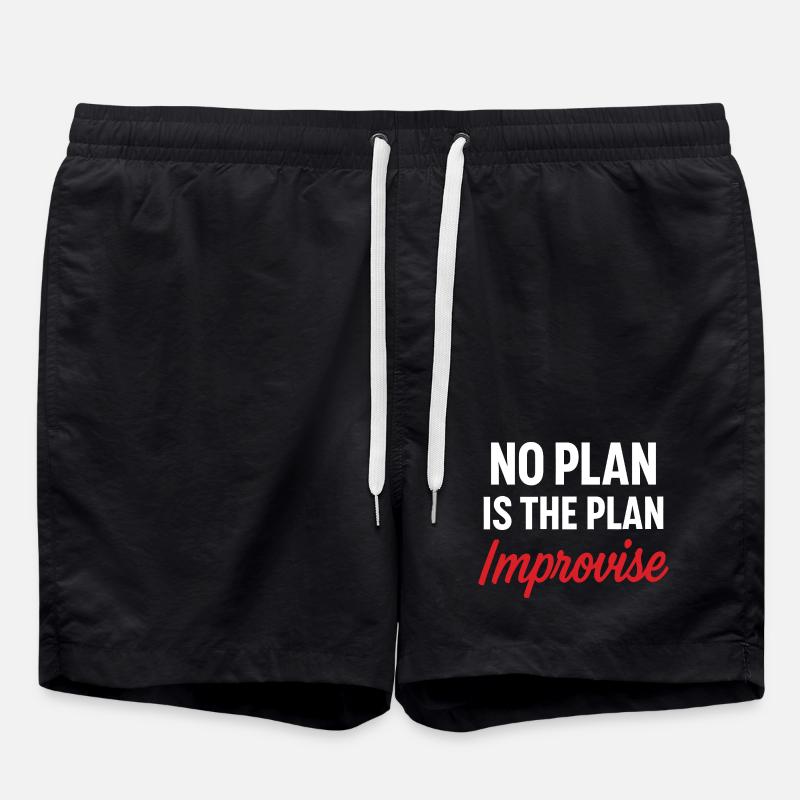 Motivational Message No Plan - Swim Trunks - black