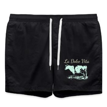 Vache laitière de La Dolce Vita en négatif - Short de bain - noir - Devant - AI Model Male 185 light (185cm)