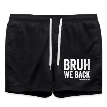 Frère, nous soutenons le premier jour d’école dans le #K - Short de bain - noir - Devant - AI Model Male 185 light (185cm)