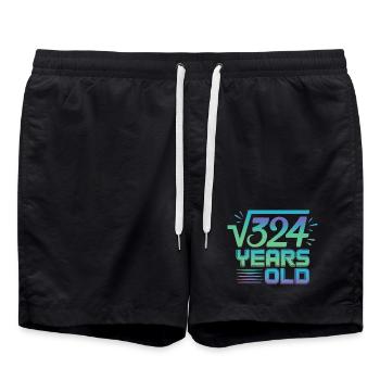 Math Joke – 18th Birthday T-Shirt - Swim Trunks - black - Front - AI Model Male 185 light (185cm)