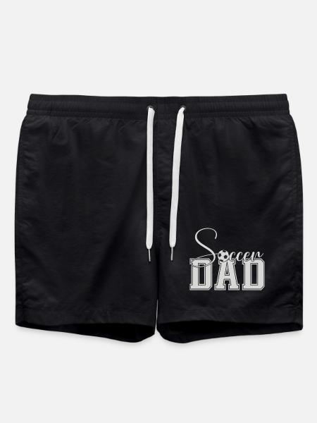 Soccer Dad Varsity Block Text - Swim Trunks - black