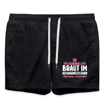 Bachelor Party Team Bride Hen Party - Swim Trunks - black - Front - AI Model Male 185 light (185cm)
