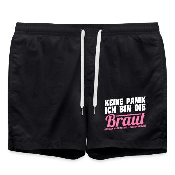Bachelor Party Team Bride Hen Party - Swim Trunks - black - Front - AI Model Male 185 light (185cm)