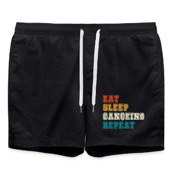 Manger dormir canoë répéter Bloc de couleur - Short de bain - noir - Devant - AI Model Male 185 light (185cm)