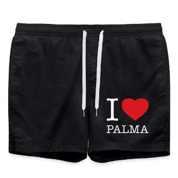 i love palma - Swim Trunks - black - Front - AI Model Male 185 light (185cm)